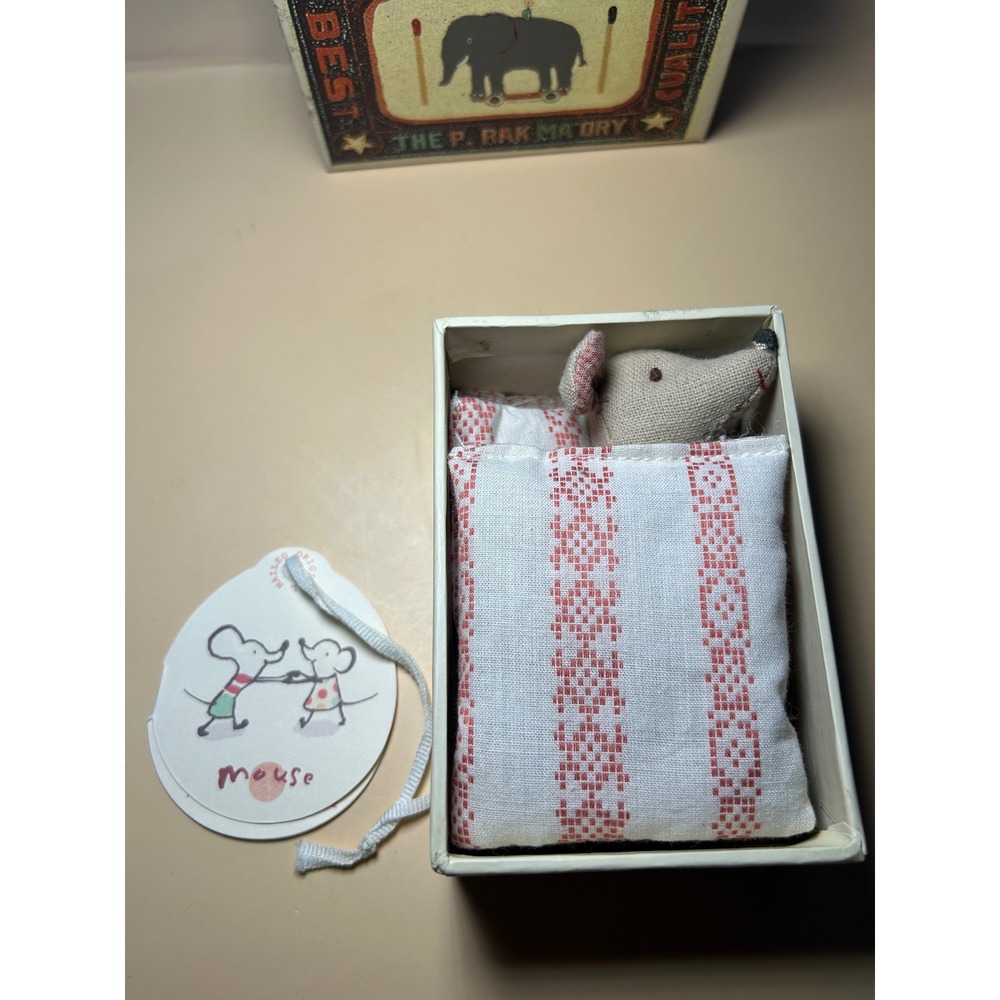 Maileg Little Brother Mouse in Matchbox Bed 16-2775-00 Danish Design Soft Toy